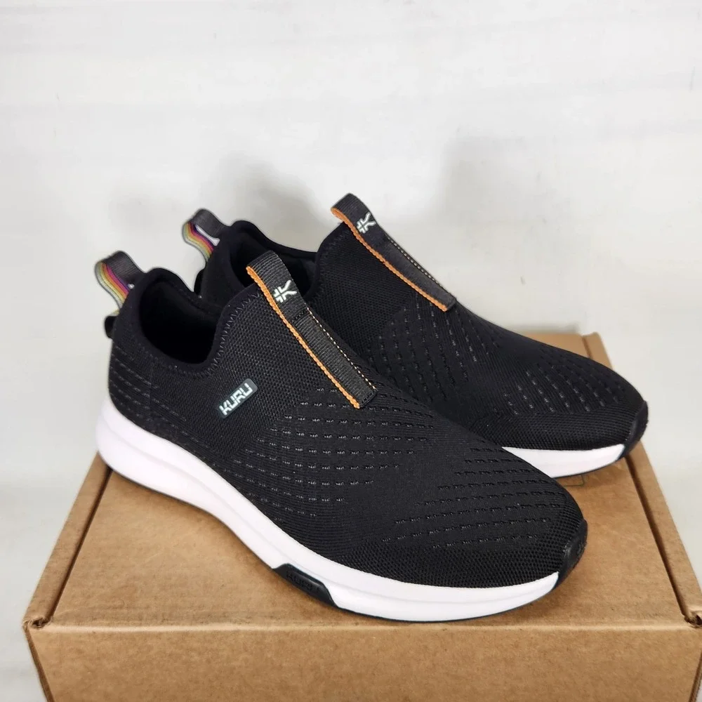 Kuru Atom Slip-On Sneakers Women Size 10 Jet Black Lightweight Comfort Shoes